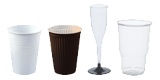 Plastikgläser und Plastikbecher