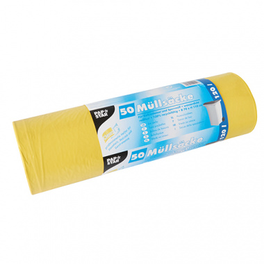 50 Müllsäcke, LDPE 120 l 110 cm x 70 cm gelb