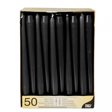 50 Leuchterkerzen Ø 2,2 cm 25 cm schwarz