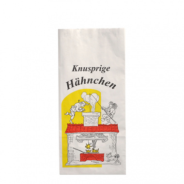 100 Hähnchenbeutel, Papier mit Alu-Einlage 23 cm x 10,5 cm x 6 cm weiss -Max & Moritz- 1/2
