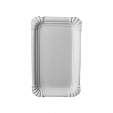 250 Teller, Pappe -pure- eckig 10 cm x 16 cm weiss