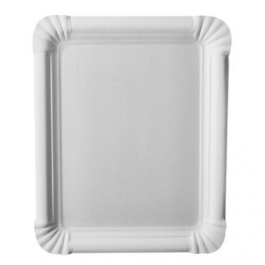 250 Teller, Pappe -pure- eckig 16,5 cm x 20 cm weiss