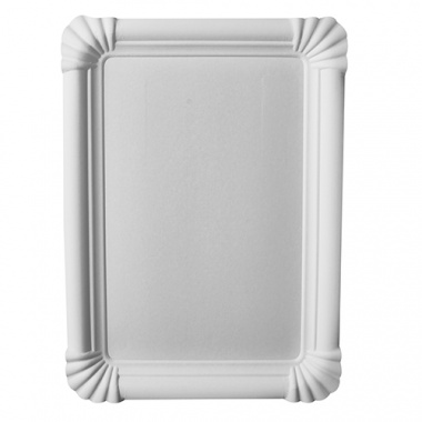 250 Teller, Pappe -pure- eckig 16,5 cm x 23 cm weiss