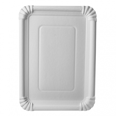 250 Teller, Pappe -pure- eckig 21,5 cm x 29 cm weiss