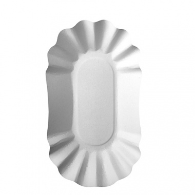 250 Schalen, Pappe -pure- oval 10,5 cm x 17,5 cm x 3 cm weiss