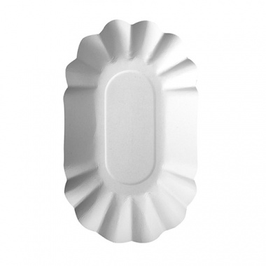 250 Schalen, Pappe -pure- oval 9 cm x 16 cm x 3 cm weiss