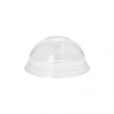 50 Dom-Deckel -Hurricane-, PET rund Ø 9,5 cm 4,5 cm glasklar -mit Lochung-