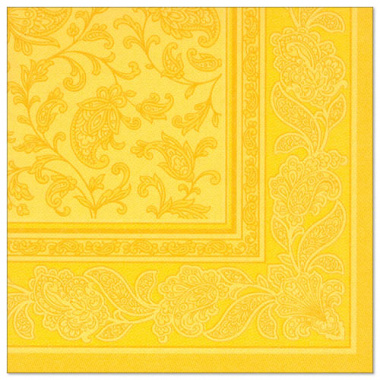 50 Servietten ROYAL Collection 1/4-Falz 40 cm x 40 cm gelb Ornaments