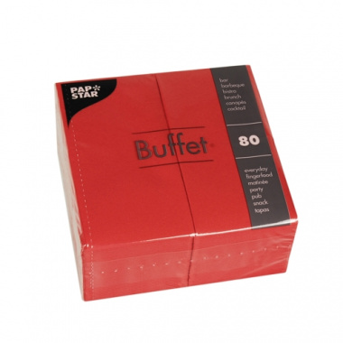 80 Servietten, 2-lagig 1/8-Falz 33 cm x 33 cm rot