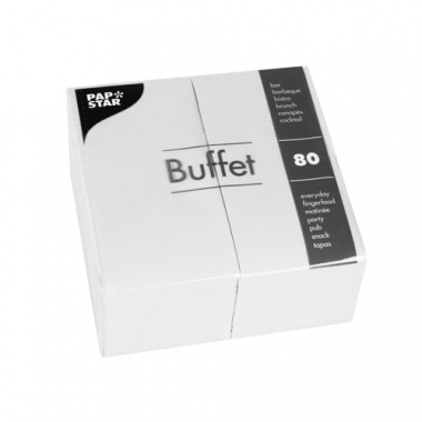 80 Servietten, 2-lagig 1/8-Falz 33 cm x 33 cm weiss