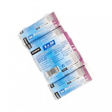 100 Müllbeutel, LDPE 5 l 44 cm x 36 cm weiss