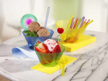 50 Eis- und Dessertbecher, PS rund 500 ml Ø 13 cm 7,5 cm orange -Royal-