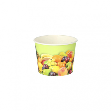 200 Eisbecher, Pappe rund 100 ml Ø 7 cm 5,3 cm -Früchte-