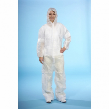 2 Overalls aus Vlies weiss unbeschichtet , Größe: XL