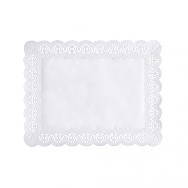 100 Spitzenpapiere eckig 34 cm x 26 cm weiss