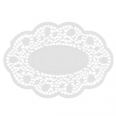 500 Mokkadeckchen oval 22 cm x 15 cm weiss