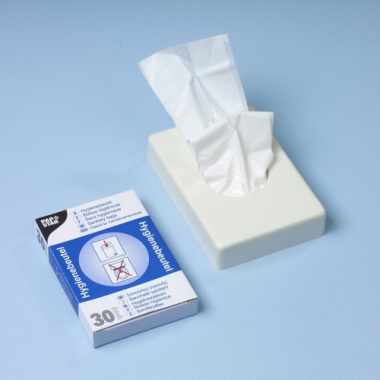 30 Hygienebeutel 28,5 cm x 8 cm x 7 cm im Spenderkarton