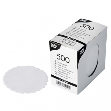 500 Tropfdeckchen rund Ø 8,5 cm weiss