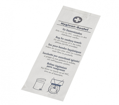 200 Hygienebeutel 28 cm x 11 cm x 5,5 cm weiss -bedruckt-