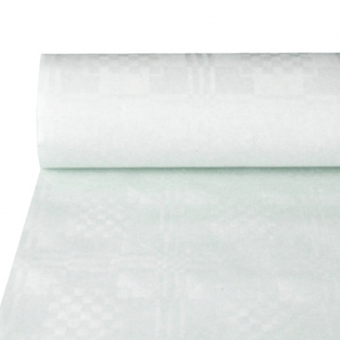 Papiertischtuch mit Damastprägung 25 m x 1 m weiss
