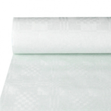 Papiertischtuch mit Damastprägung 50 m x 1 m weiss