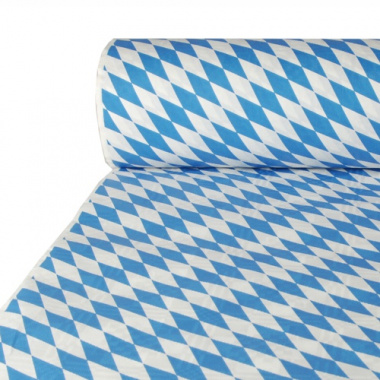 Oktoberfest Papiertischtuch mit Damastprägung 50 m x 1 m -Bayrisch Blau-