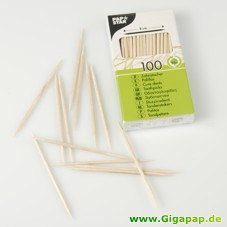 100 Zahnstocher, Holz rund 8 cm