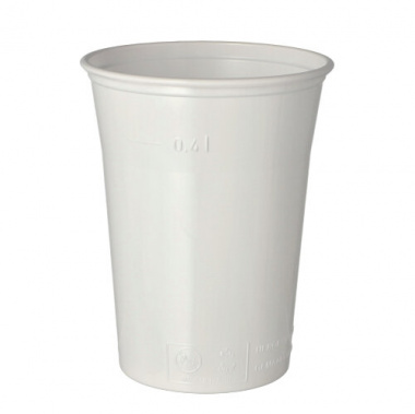 25 Trinkbecher, PS 0,4 l Ø 9,5 cm 12 cm weiss