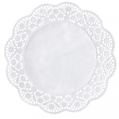 12 Tortenspitzen rund Ø 36 cm weiss