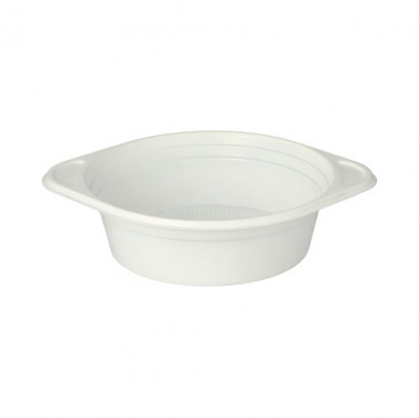 100 Suppenterrinen, PP rund 500 ml Ø 15,6 cm 4,5 cm weiss mit Anfasser