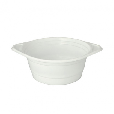 100 Suppenterrinen, PP rund 750 ml Ø 15,6 cm 6,5 cm weiss mit Anfasser