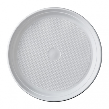 100 Menü-Teller, PP ungeteilt Ø 21,9 cm 2,6 cm weiss ohne Anfasser