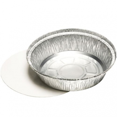 25 Schalen, Alu + Einlegdeckel, Pappe PE beschichtet rund 1000 ml Ø 22,9 cm 4,4 cm