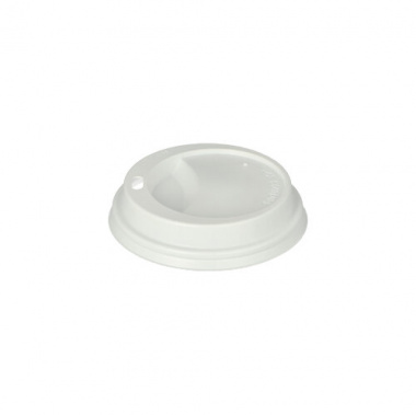 100 Dom-Deckel, PS -To Go- rund Ø 8 cm 2 cm weiss