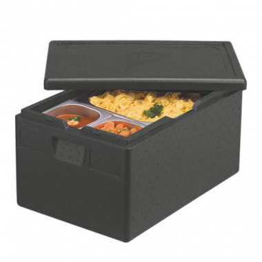 Isolier-Transportbehälter, EPP 60 cm x 40 cm x 28 cm schwarz -Gastronorm 1/1-