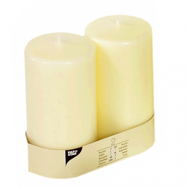 2 Stumpenkerzen  80 mm 150 mm elfenbein -Ivory-