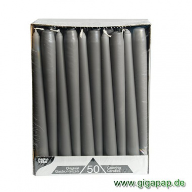 50 Leuchterkerzen Ø 2,2 cm 25 cm grau