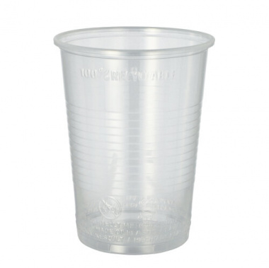 50 Trinkbecher, PP 0,4 l Ø 9,5 cm 12,2 cm transparent mit Schaumrand