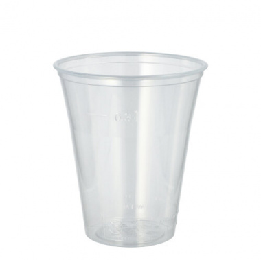 75 Trinkbecher, PS 0,3 l Ø 9,5 cm 11 cm klar mit Schaumrand