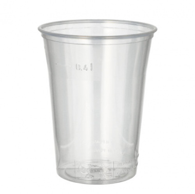 75 Trinkbecher, PS 0,4 l Ø 9,5 cm 12 cm klar mit Schaumrand