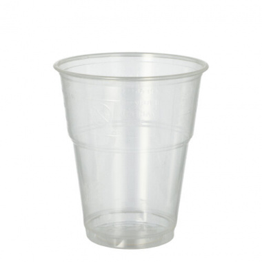 70 Kaltgetränkebecher, PLA -pure- 0,3 l Ø 9,5 cm 11 cm glasklar mit Schaumrand