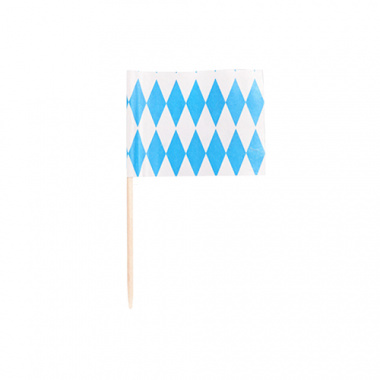 200 Deko-Picker 8 cm -Bayrisch Blau- Oktoberfest