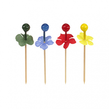 144 Deko-Picker 7 cm farbig sortiert -Beeren-