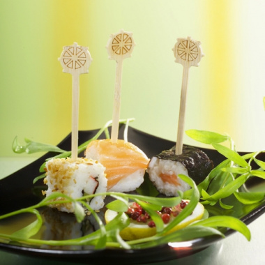 200 Fingerfood - Spieße 9 cm -Steuerrad-