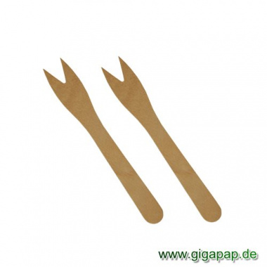 500 Snack-Gabeln, Holz -pure- 12,1 cm
