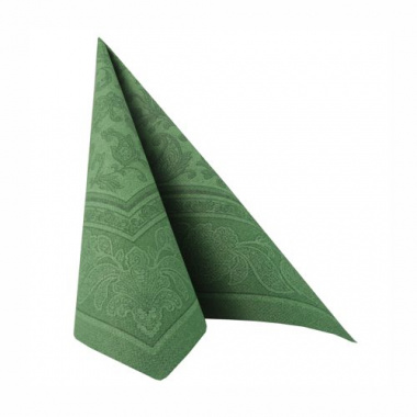 20 Servietten \ROYAL Collection\ 1/4-Falz 40 cm x 40 cm dunkelgrün \Ornaments\- 17050