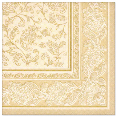 20 Servietten \ROYAL Collection\ 1/4-Falz 40 cm x 40 cm champagner \Ornaments\- 17054