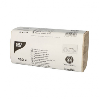 250 Blatt Handtuchpapier 23 cm x 25 cm grau Zick Zack, 1-lagig