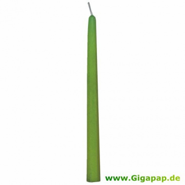 8 Leuchterkerzen Ø 2,2 cm 25 cm olivgrün aus 100 % Stearin