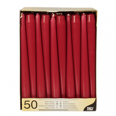 50 Leuchterkerzen Ø 2,2 cm 25 cm bordeaux